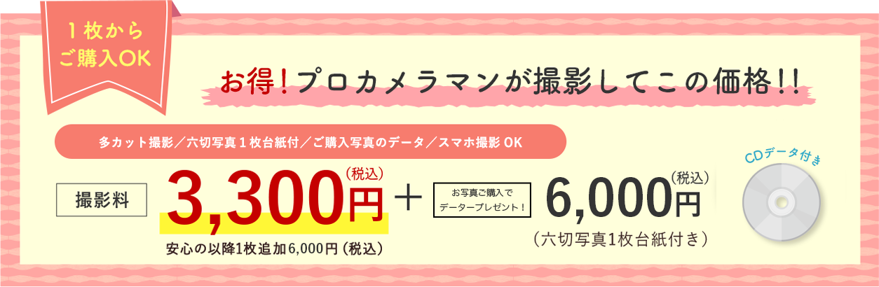 お得！プロが撮影してこの価格