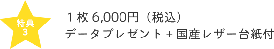 １枚 5,000円データプレゼント＋国産レザー台紙付